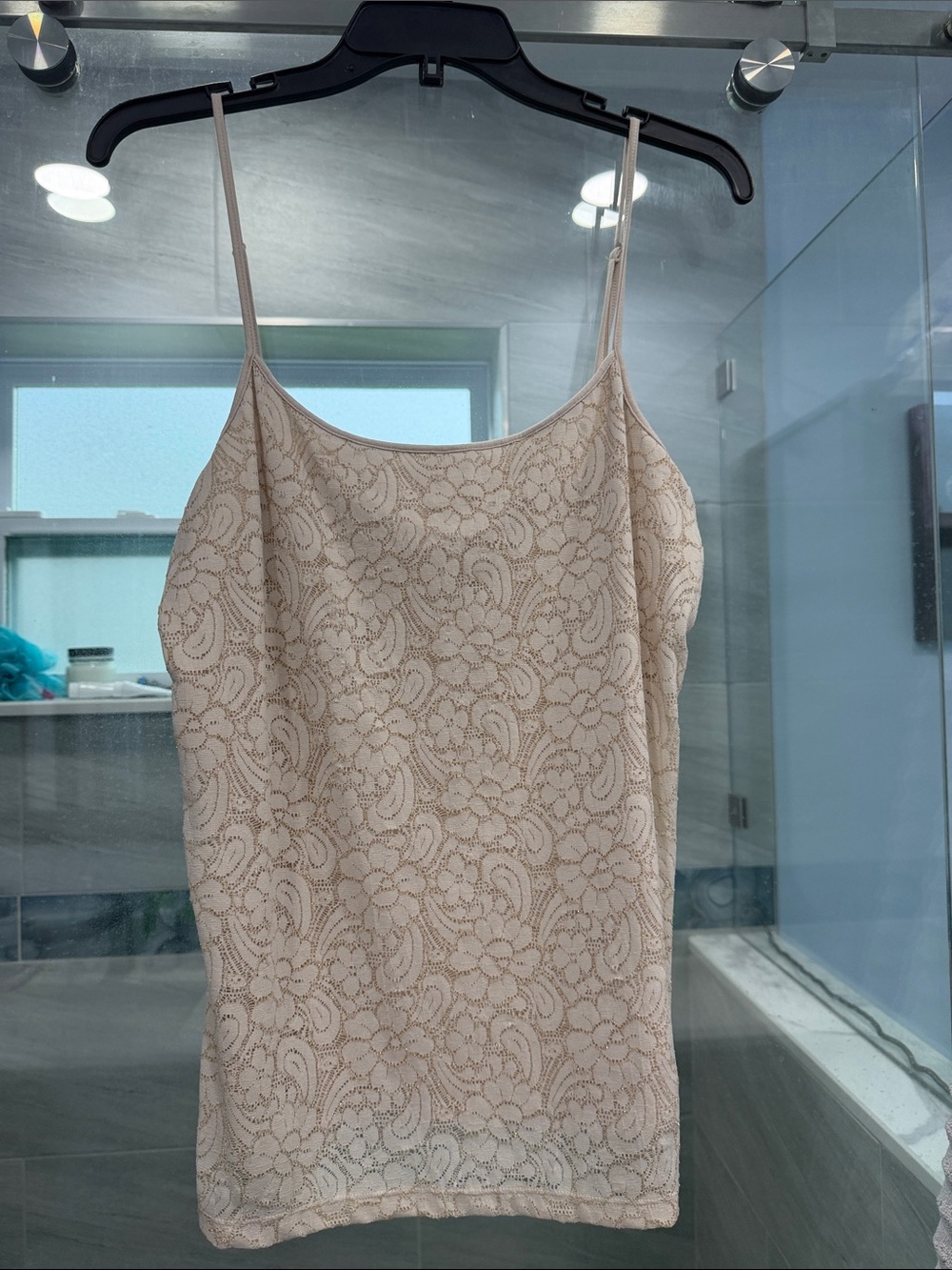 LOFT Cream Lace-Trim Slip Chemise